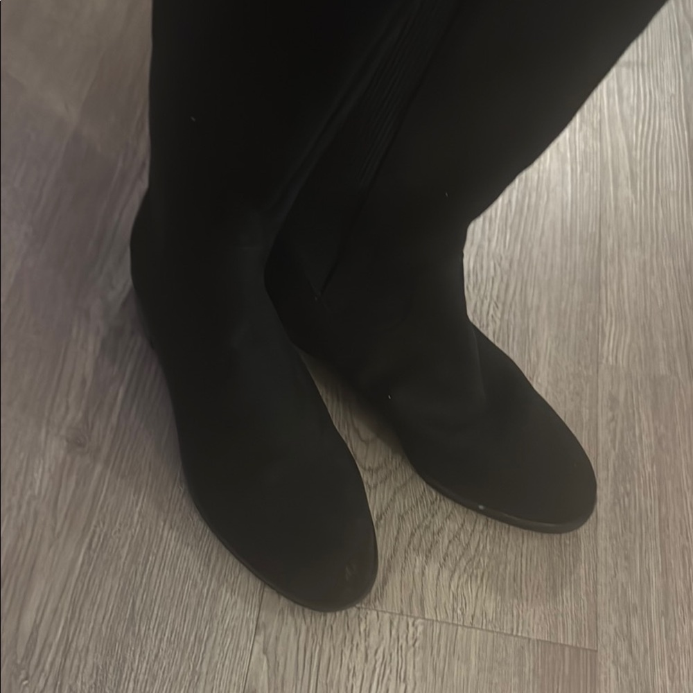 Anne Klein Size 6.5 Black Suede/Elastic Knee High Riding Boots NEW Audrey iFlex - Picture 11 of 16